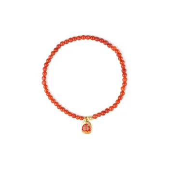 Clear Snow Southern Red Agate Bracelets Unisex
