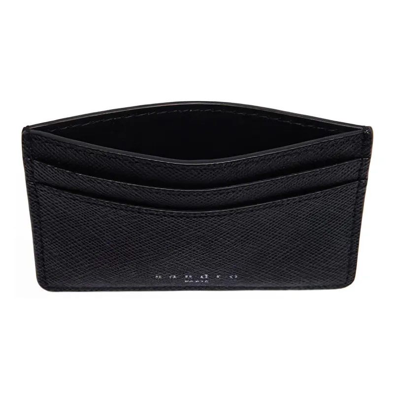 Sandro Cow Leather Card Holder Men's Black-3
