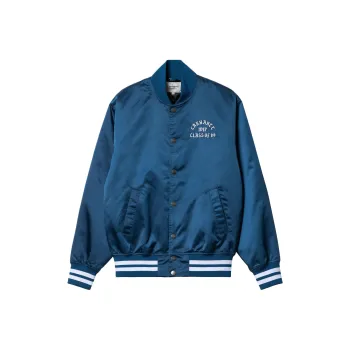 Carhartt WIP Preppy Style Collection Class Of 89 Bomber Jacket Baseball Jacket Men's Blue