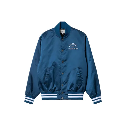 Carhartt WIP Preppy Style Collection Class Of 89 Bomber Jacket Baseball Jacket Men's Blue