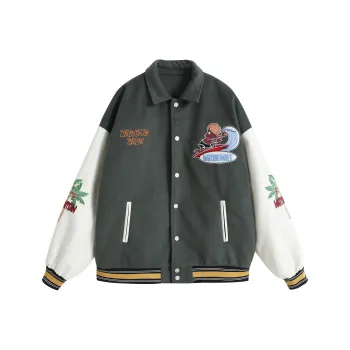 WAITINGWAVE Baseball Jacket Fall Winter Unisex