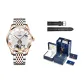 Steel Band Rose White[Box+Leather Strap]