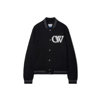 OFF WHITE Buttoned Long Sleeved Bomber Jacket