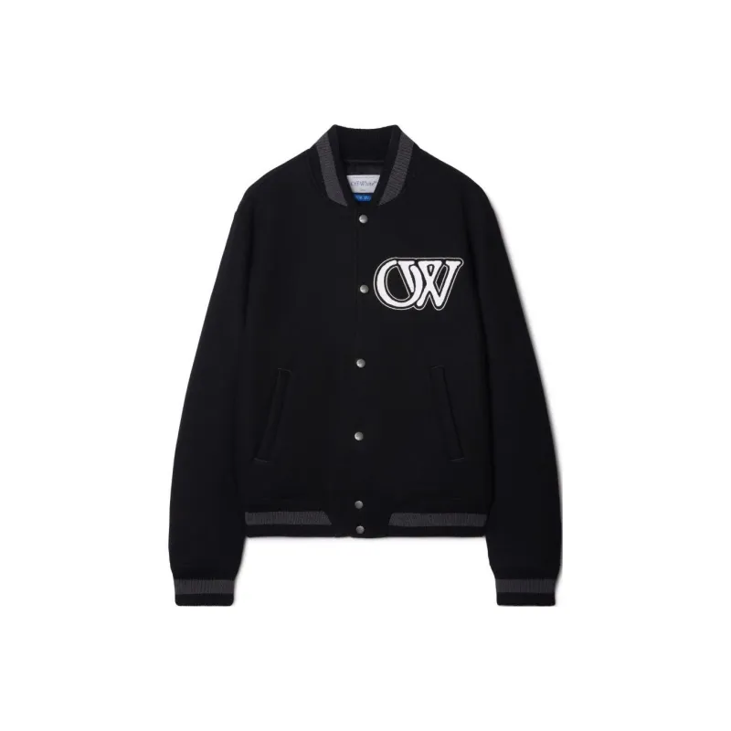 OFF WHITE Logo appliqué Varsity Bomber Jacket-0