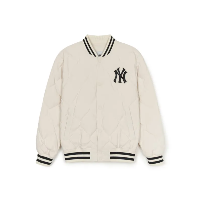 MLB New York Yankees Baseball Jacket Unisex Ecru-0