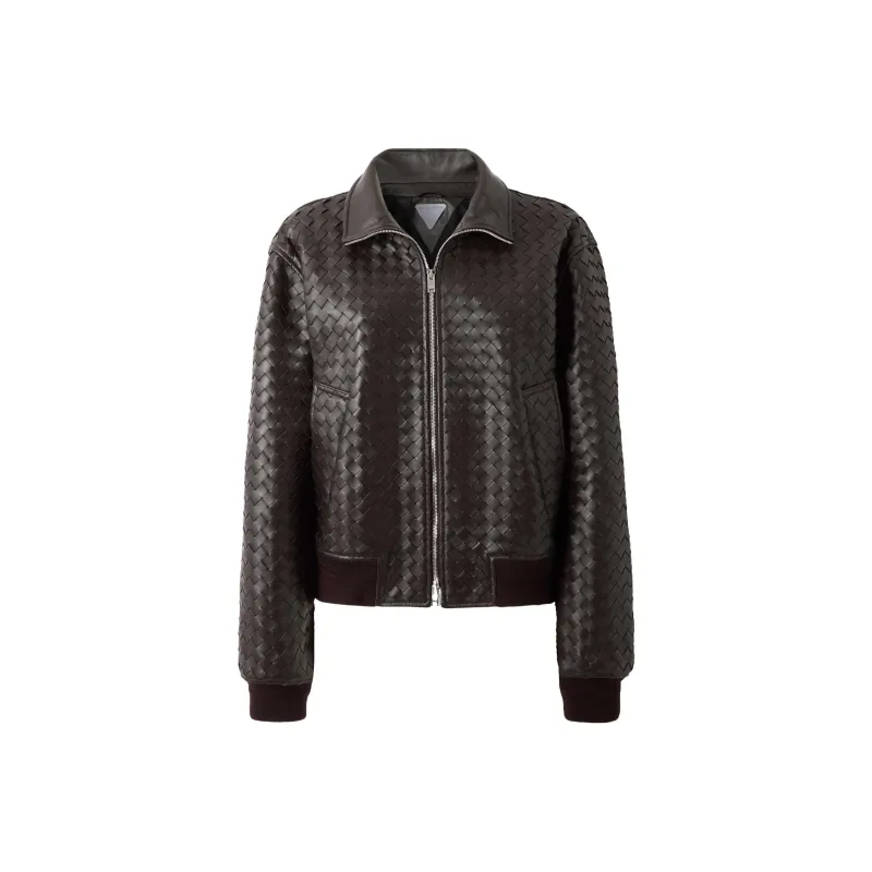 Bottega Veneta Intrecciato Leather Coat-0