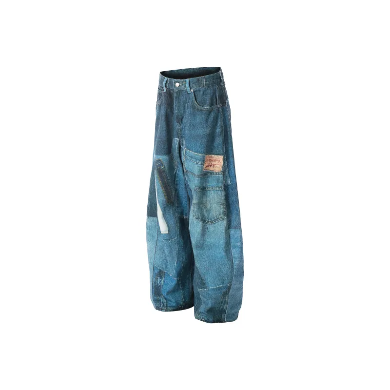 HEIYIXIANSHENG Jeans Unisex Blue-1