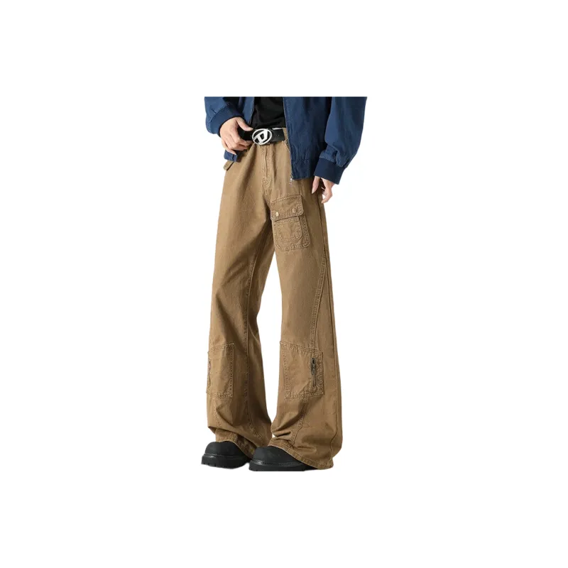 TESTUNG Cargo Pants Unisex Khaki-5