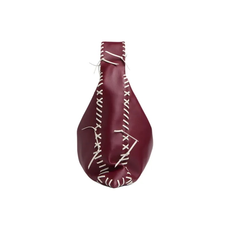 Bottega Veneta Calfskin Shoulder Bag Large Size Women's Barolo Red-1