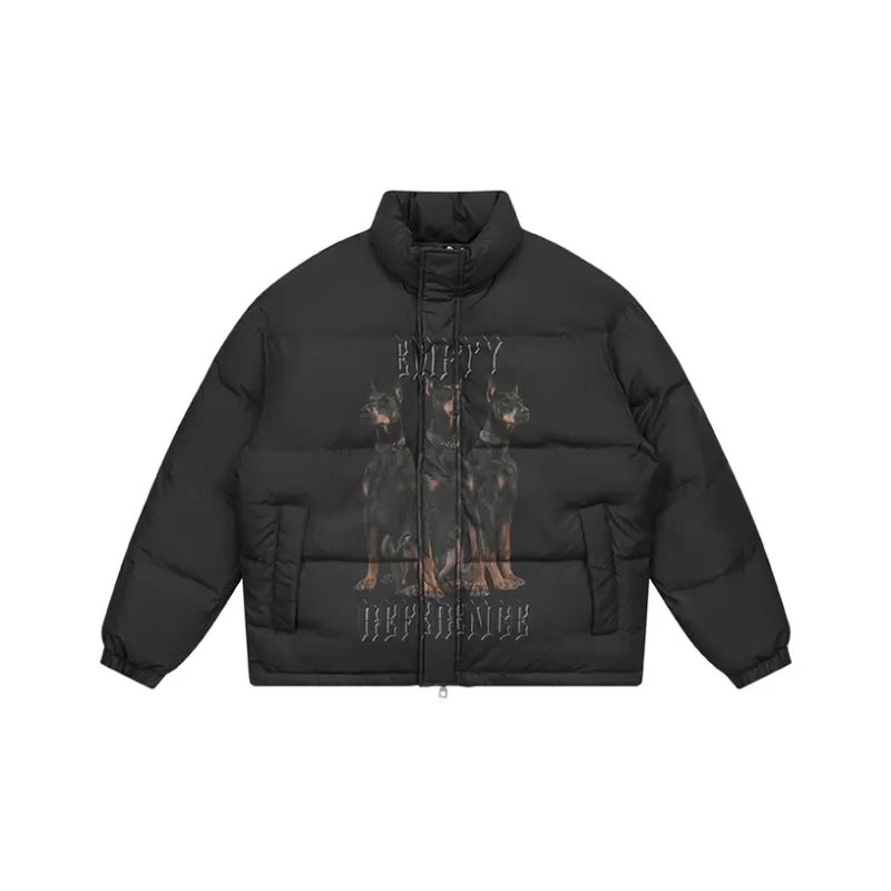 EMPTY REFERENCE Doberman Series Puffer Jacket Unisex Black-0