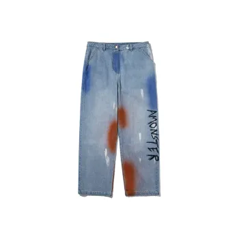 AMONSTER Straight Thin Jeans Unisex Blue