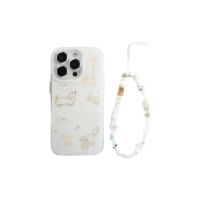 Wei Xin Acrylic Material Multicolor Line Animal Phone Cases Compatible With IPhone 16/15 Pro Max/Apple 13/14 Pro/Max-1