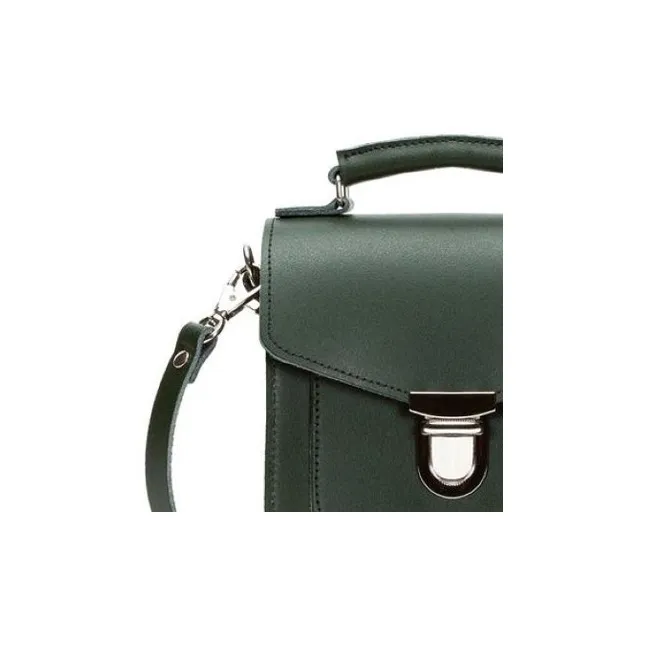 Zatchels Cow Leather Handbag Shoulder Bag Crossbody Bag Medium Size Women's Green-4