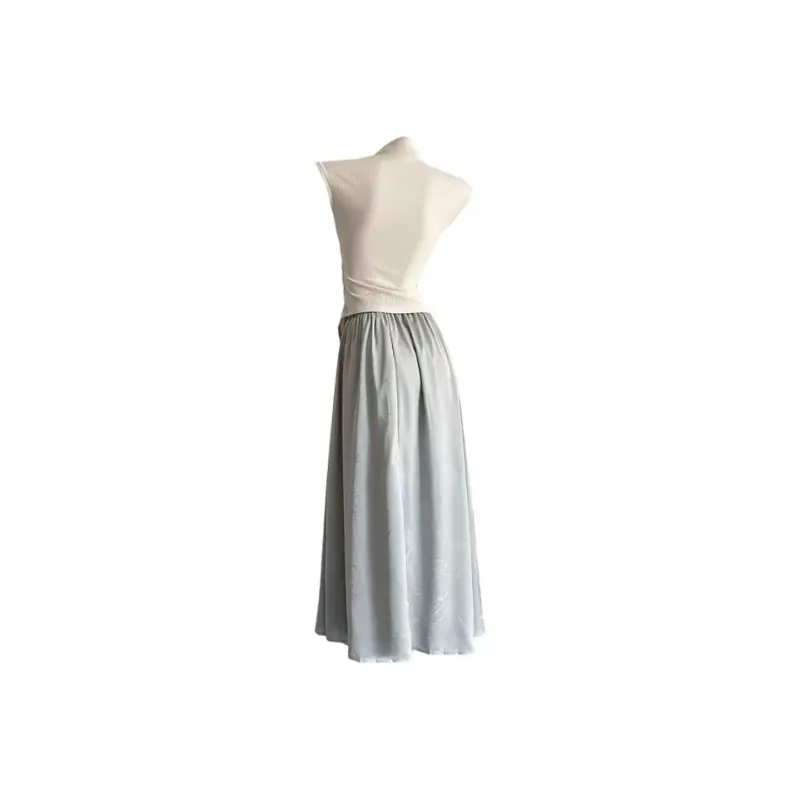 PUREIDOL Short Sleeved Dress Women's Apricot Top+Skirt-1