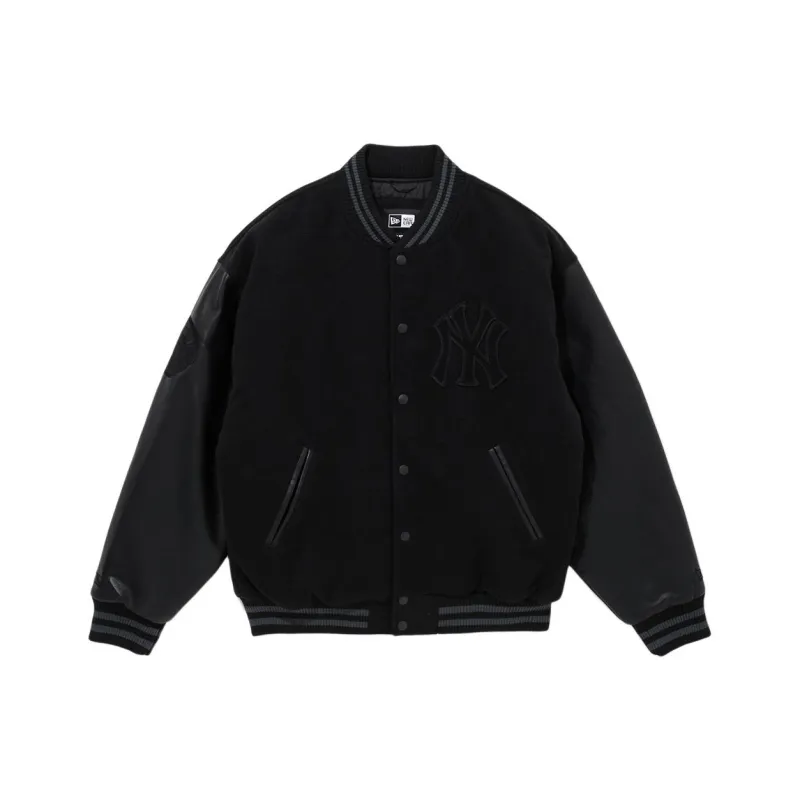 New Era FW24 Baseball Jacket Unisex Black-0