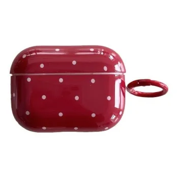 CHRROTA Compatibility With Apple AirPods 4 TPU Red Polka Dot Wireless Earphone Case Headphone Cases