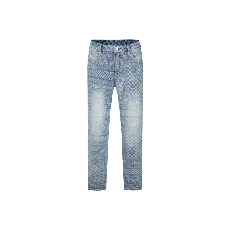 FERRE Jeans Men's Blue Floral Print-0