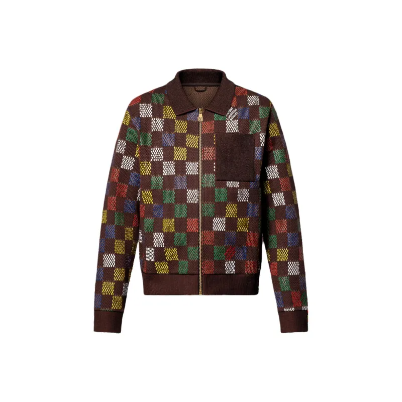 LOUIS VUITTON Jacquard Damier Cotton Jersey Blouson-0