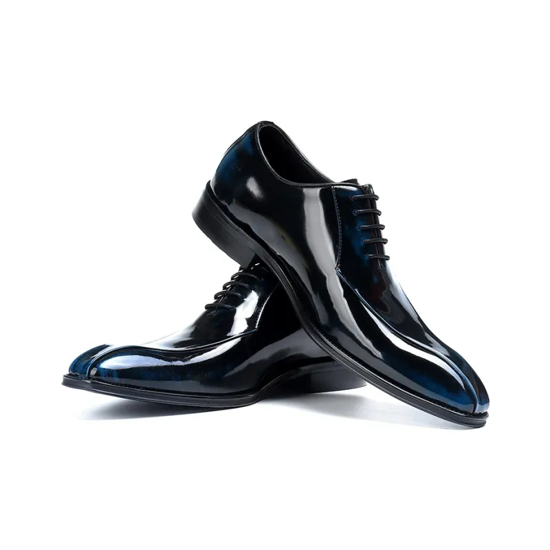 ASTON M.JAZZ Dress Shoes Men Low Top Blue/Gold-4