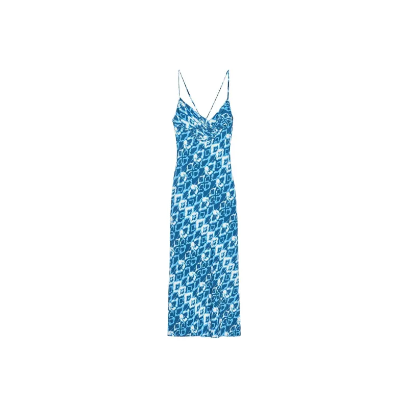 ZARA Slip Dress Women's Blue/White-1