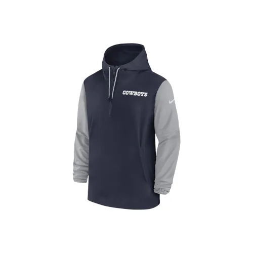 Nike Dallas Cowboys Sideline Pre Game Player Men's Nike Nfl 1/2 Zip Hooded Jacket