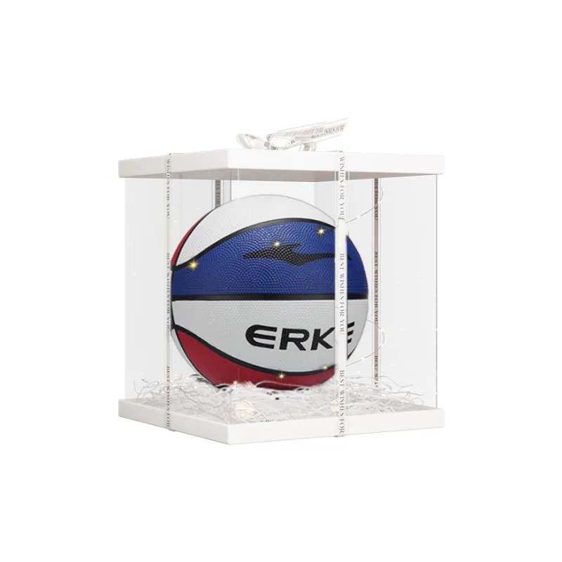 Erke Rubber Basketball Red White Blue Size 5 Ball Training Competition Unisex-8