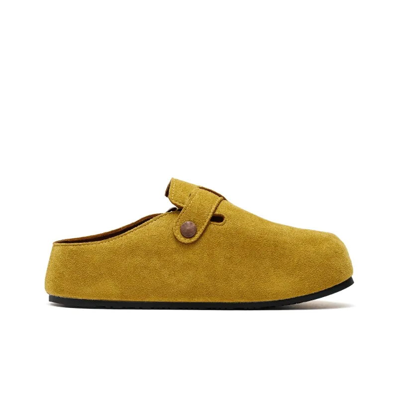 JINDUN Slip on Platform Closed Toe Slippers Women's Yellow-1