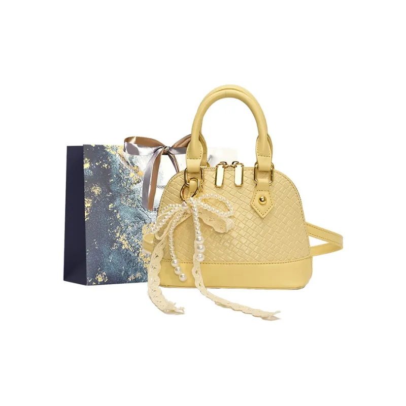 Iman's House PU Handbag Women's Yellow/Brown/Ivory/Black-12