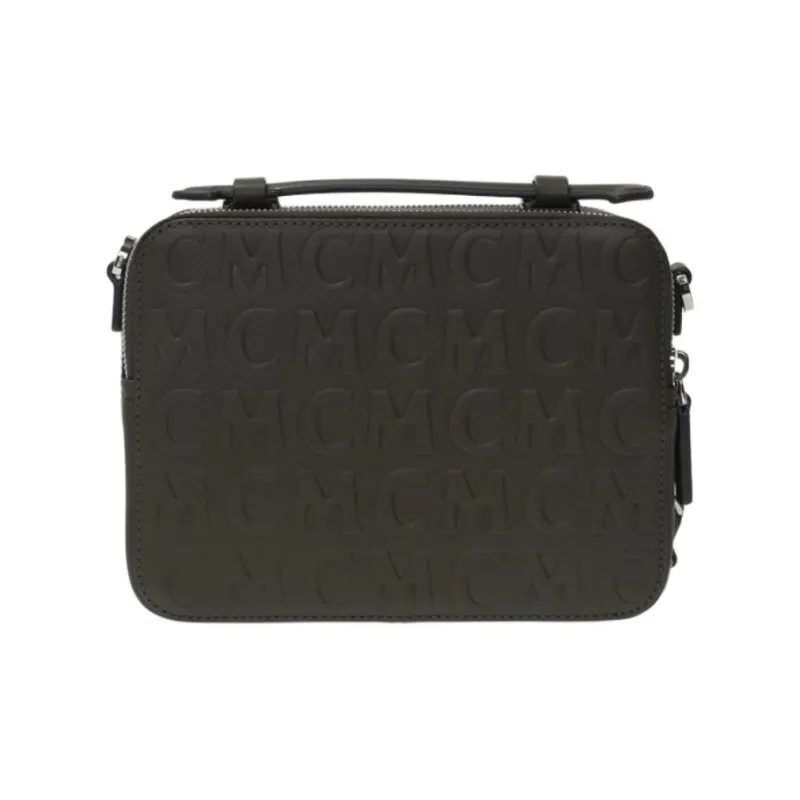 MCM Aren Leather Handbag Shoulder Bag Crossbody Bag Small Size Men's Sea Turtle Green-2