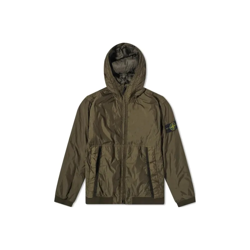STONE ISLAND Logo Patch Hooded Track Jacket-0