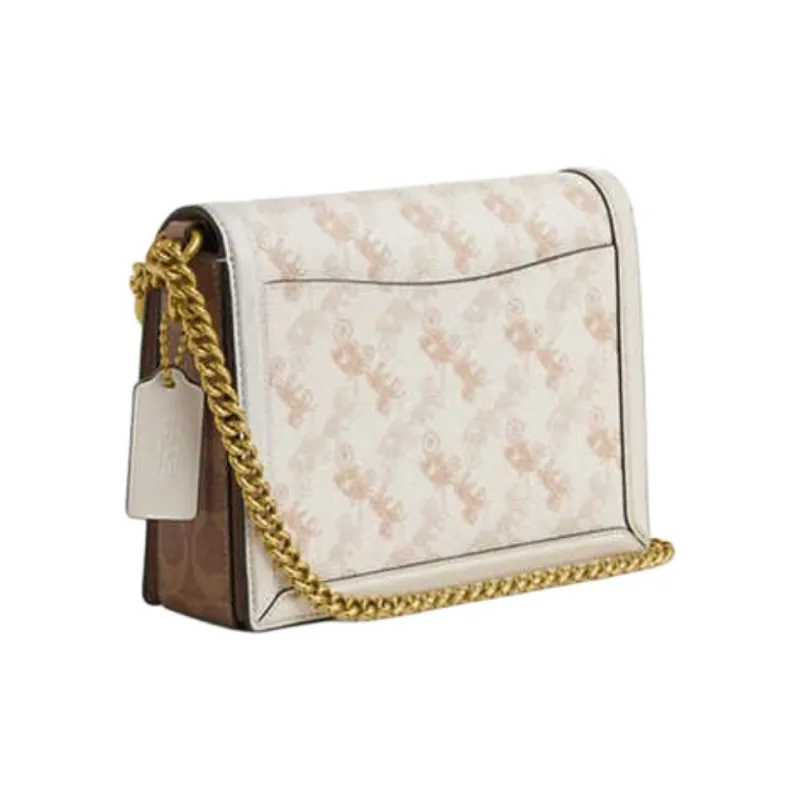 COACH Hutton Artificial Leather Crossbody Bag, Shoulder Bag Trumpets Women's Chalk White-1