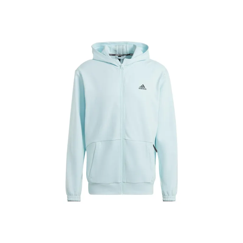 Adidas AEROREADY Yoga Full Zip Hoodie Jackets Coats Men's Blue-0