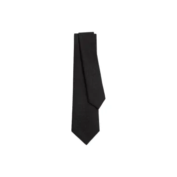 HERMES Mulberry Silk Ties Men's Black