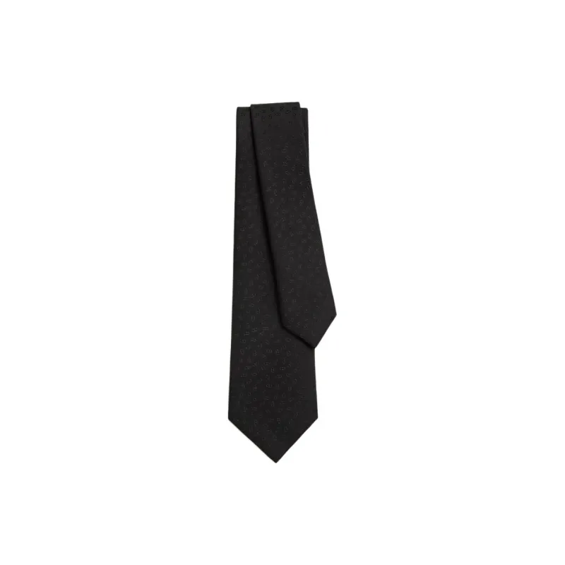 HERMES Mulberry Silk Ties Men's Black-0