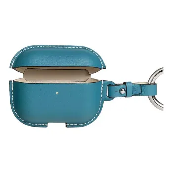 HERMES Swift Calfskin Earphone Case Women's 75 Bley Jean Denim Blue
