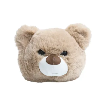 Morellybear Plush Crossbody Bag Women's Brown/Khaki/Ecru