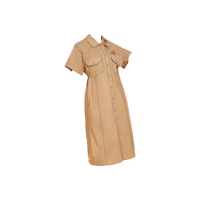 MUGUOGUOMU Summer Short Sleeved Dress Cinched Waist Women's-2