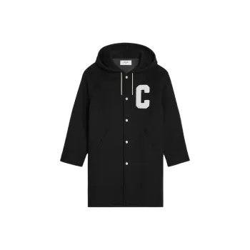 CELINE College Long Parka In Double face Wool