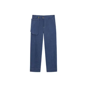 Bosieagender Straight Jeans Unisex Blue