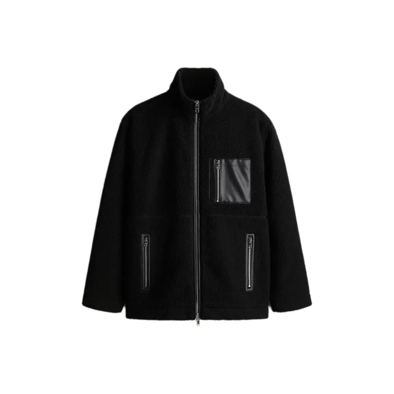 H&M Velvet feel Coat Men's Black-0