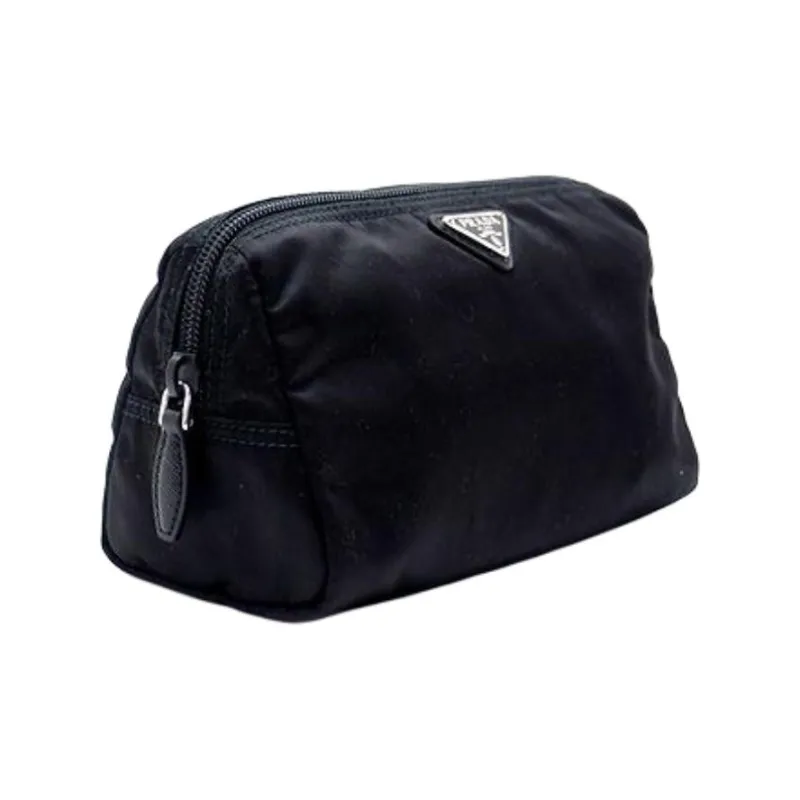 PRADA Nylon Makeup Bag Women's Black-1