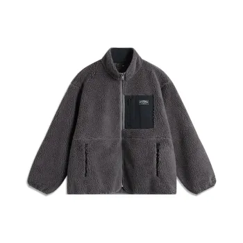 LiNing Sports Fashion Collection Velvet-feel Coat Unisex Smoke Ink Gray