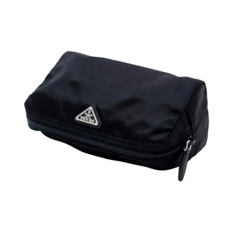 PRADA Nylon Makeup Bag Women's Black-3