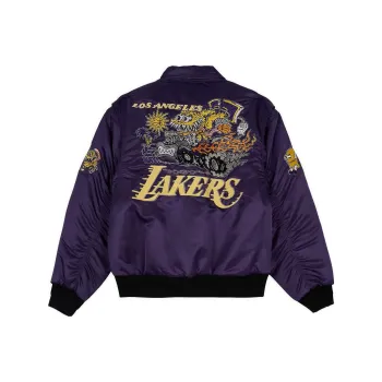 Brain Dead x NBA FW23 Baseball Jacket Unisex Purple