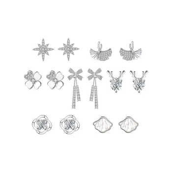 KINGFOCUS 999 Fine Silver Stud Earrings Women's