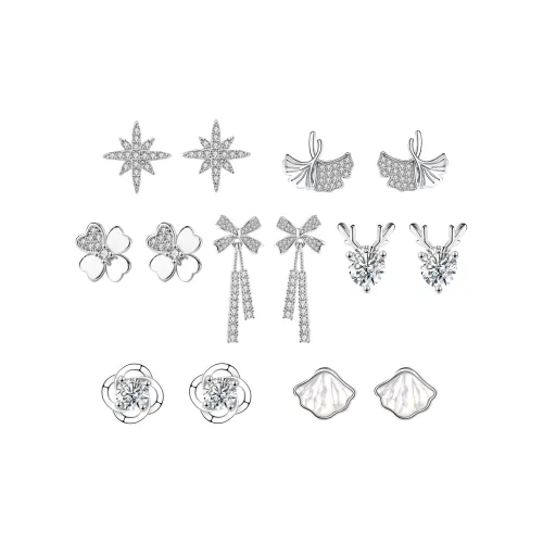KINGFOCUS 999 Fine Silver Stud Earrings Women's
