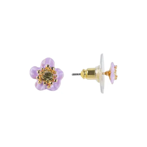 LES NEREIDES Gold plated Brass Stud Earrings Women's Purple