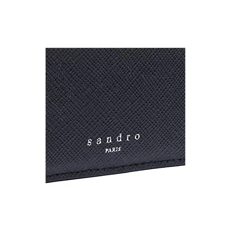 Sandro Cow Leather Card Holder Men's Black-4