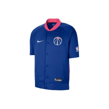 Nike Showtime Raglan Short Sleeve Full Snap Jacket Baseball Jacket Washington Wizards City Edition Men's Marine Blue