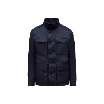 Moncler Lez Rain Jacket Jackets Coats Men's Marine Blue